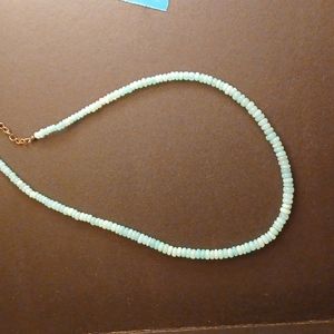 Running Bear,authentic Blue opal beaded necklace! Sz.18in.